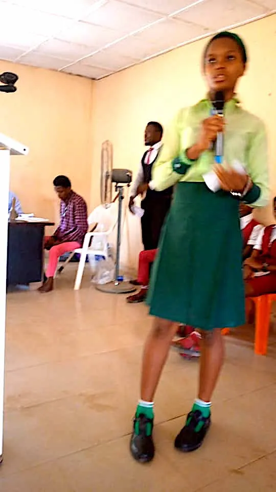 A Comprehensive Secondary School speaker in green makes her case