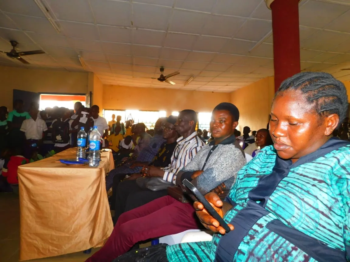 Parents watch from the front row