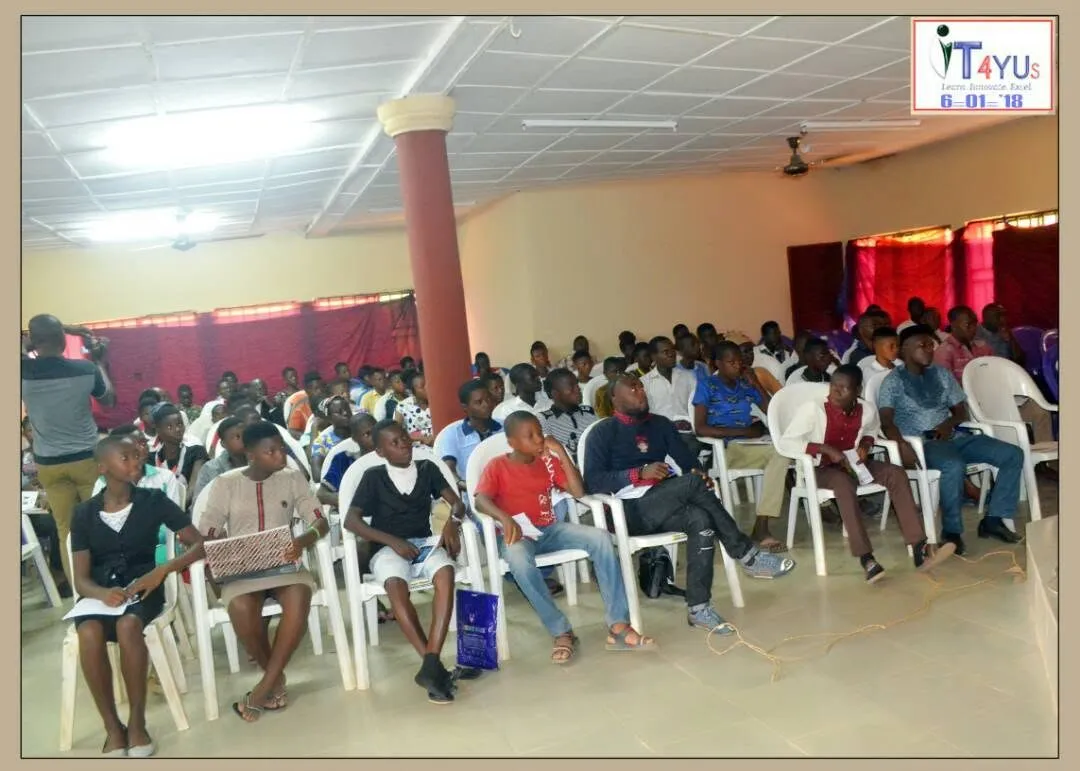 Young people fill the hall at the first IT4YUS conference in Oshiri, January 2018